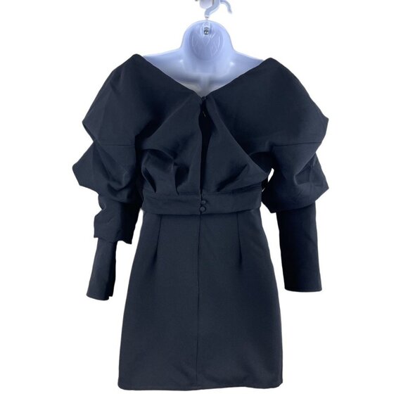 NEW! Fashion Nova Got It In The Bag Puff Sleeve Mini Dress Black Size XS - Picture 6 of 11